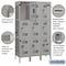 Salsbury Industries Wardrobe Locker, 45" W, 18" D, 78" H, (3) Wide, (9) Openings, Gray 83368GY-U - alternate 4